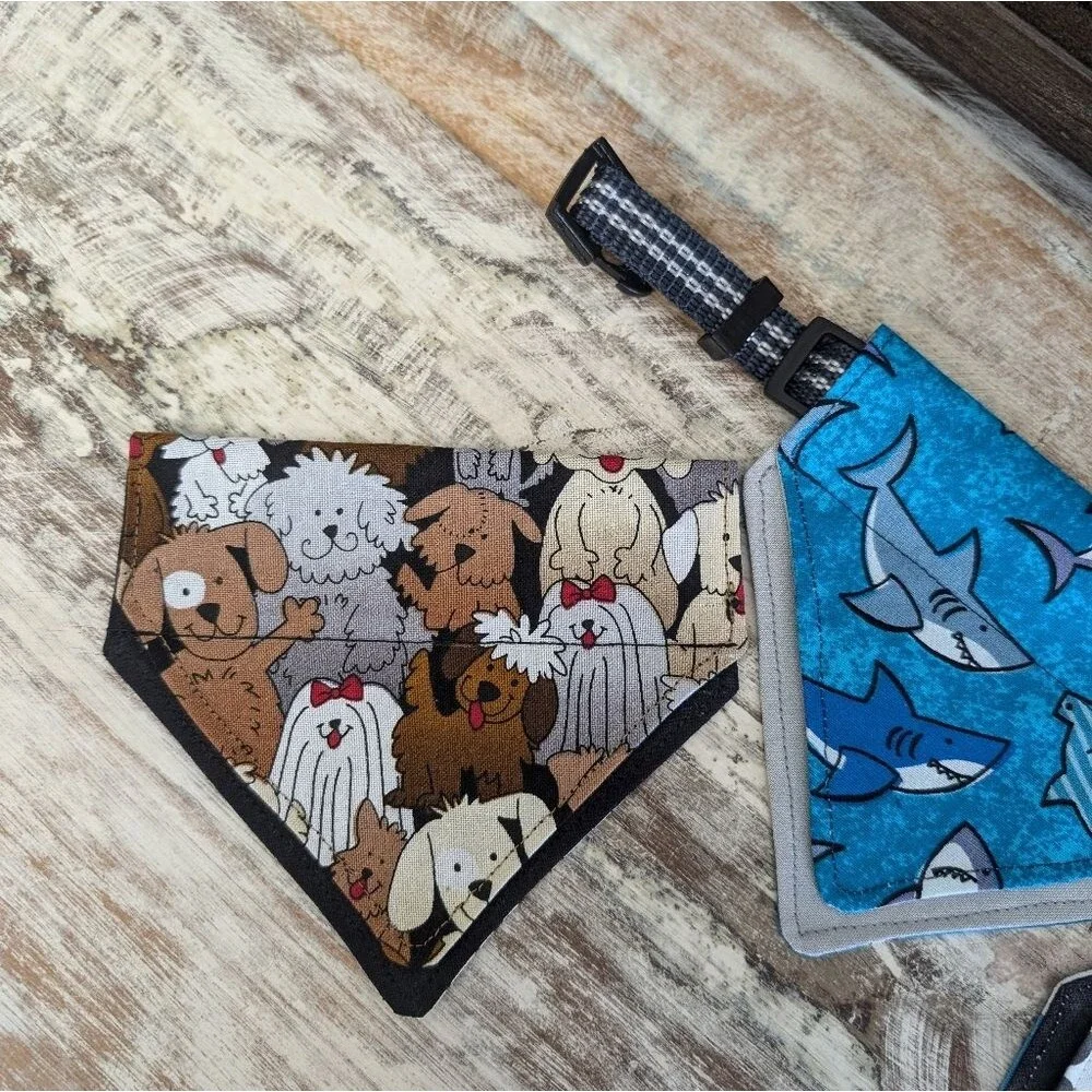 Hand Crafted Over the Collar Dog/Cat Bandanas Set of 3, XS